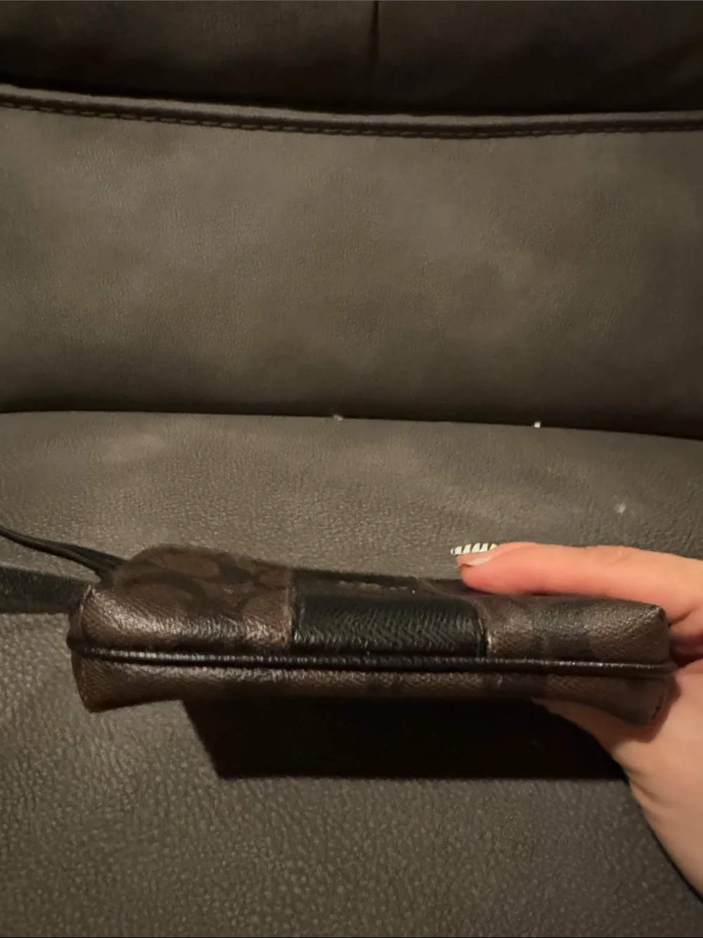 Coach Brown & Black Signature Small Wristlet